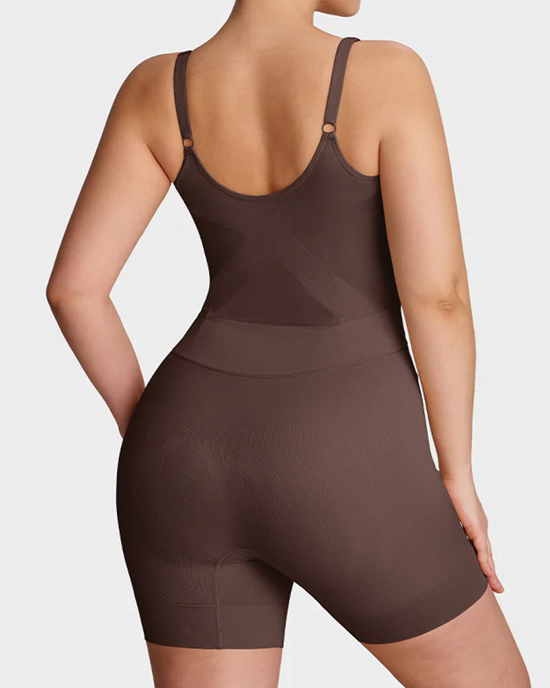 Body elástico sin costuras para control de abdomen femenino, fácil de usar