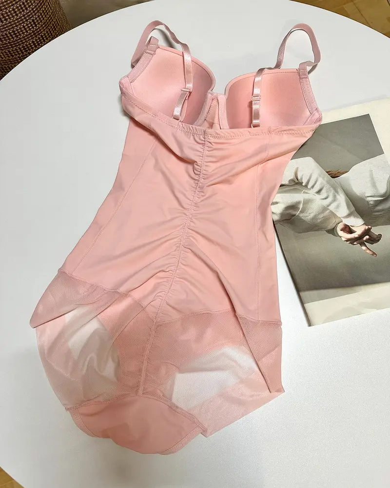 Top sin mangas para mujer con control abdominal y detalles de encaje en la cadera