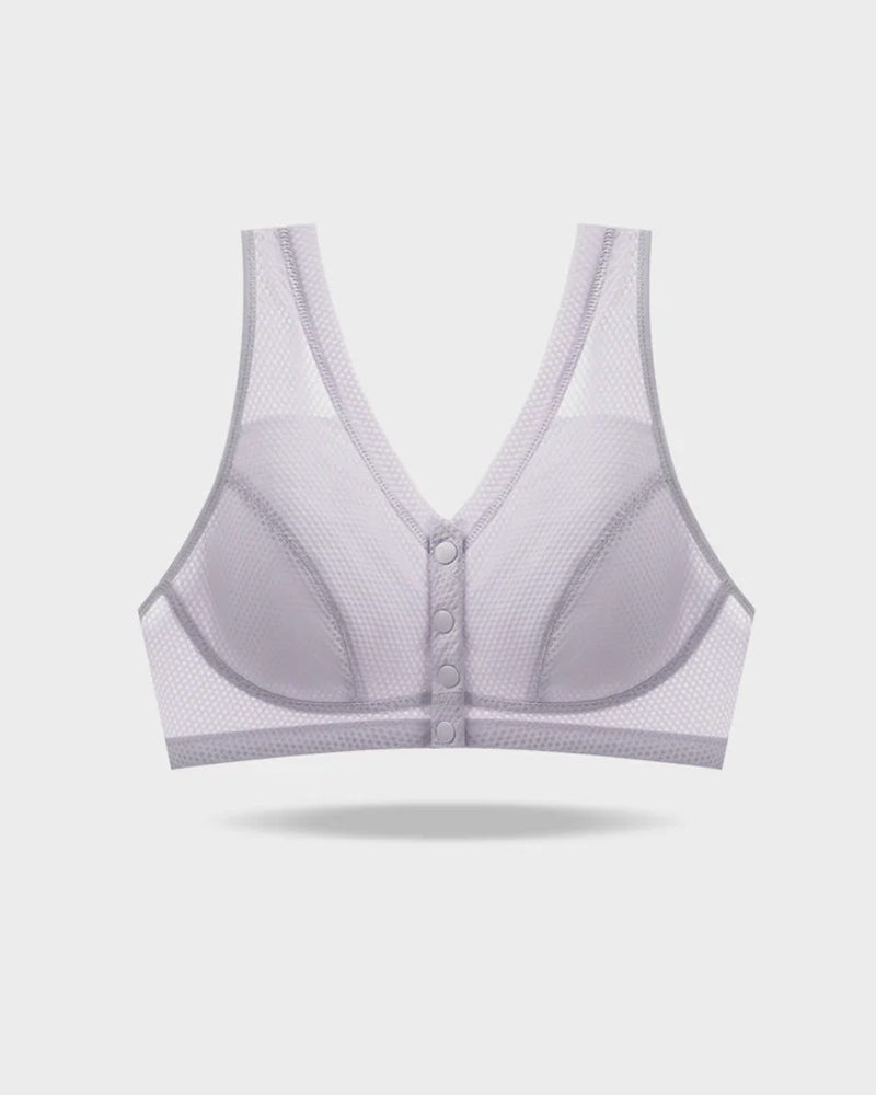Brassiere sin aros con cierre frontal, cómodo y transpirable para mujer