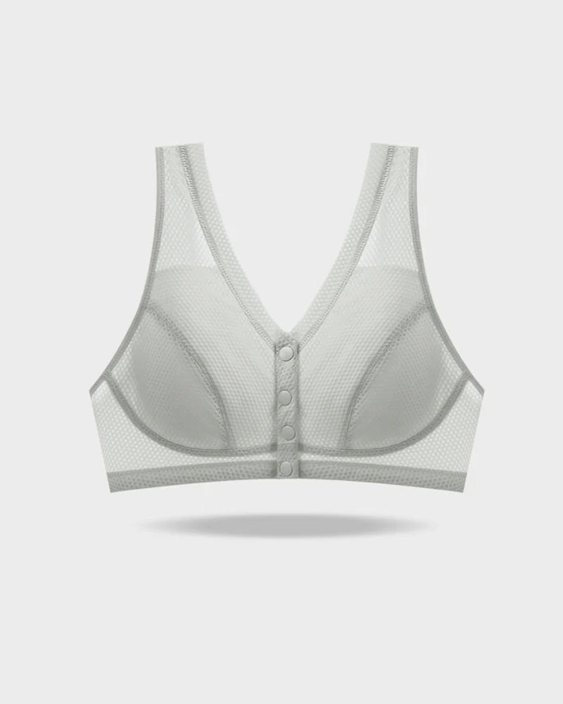 Brassiere sin aros con cierre frontal, cómodo y transpirable para mujer