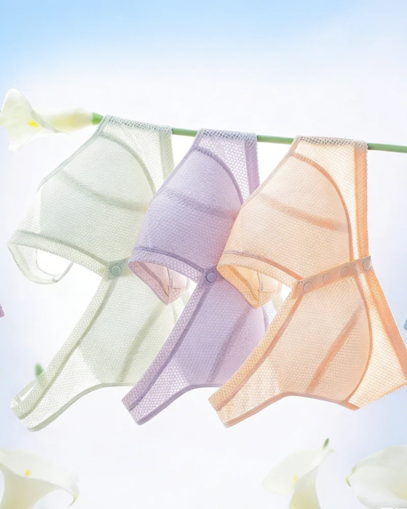 Brassiere sin aros con cierre frontal, cómodo y transpirable para mujer