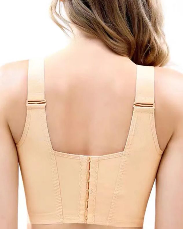 Sujetador Push Up de Copas Extendidas con Cierre Frontal y Tirantes Anchos para Damas