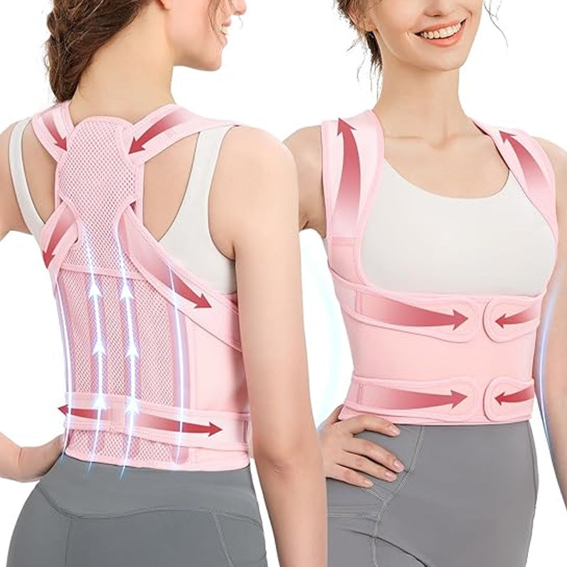 Corrector de Postura Invisible con Soporte de Malla Transpirable para Adultos - Diseño de Espalda Abierta