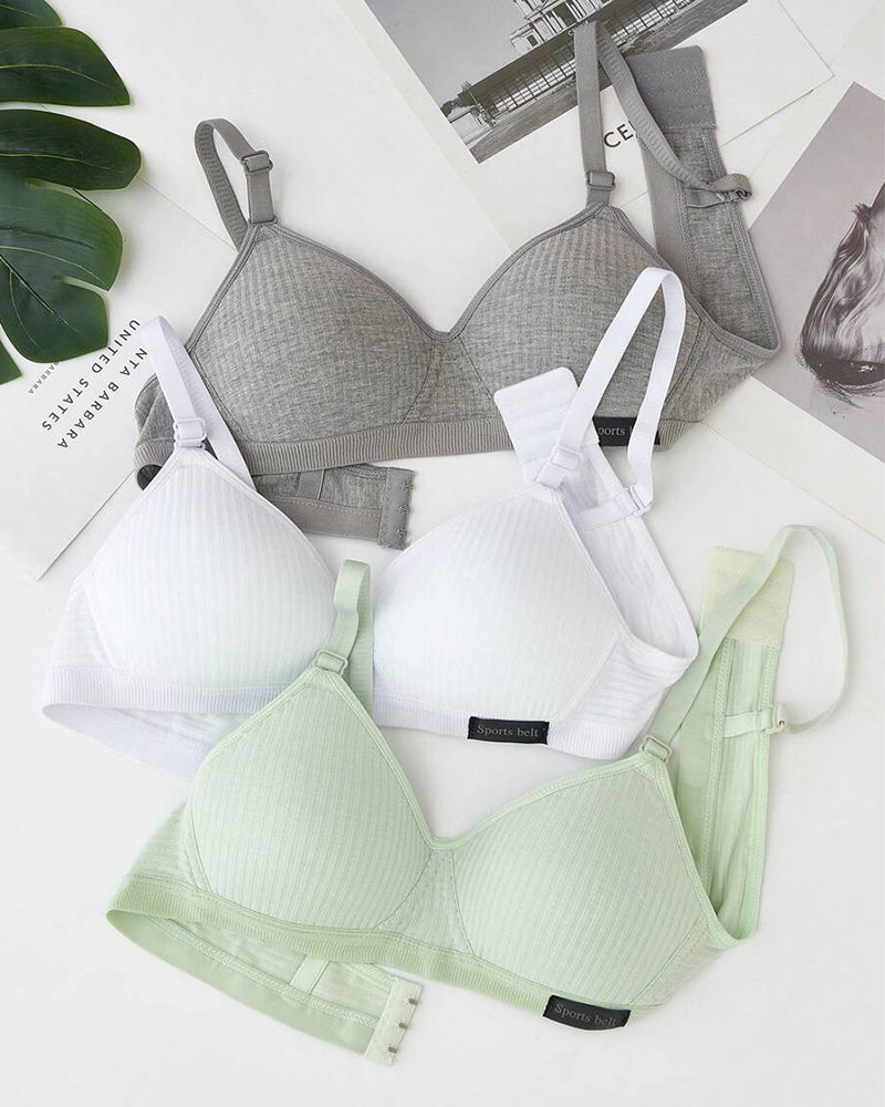 Set de 3 Prendas de Ropa Interior Sin Costuras de Punto Acanalado Duradero
