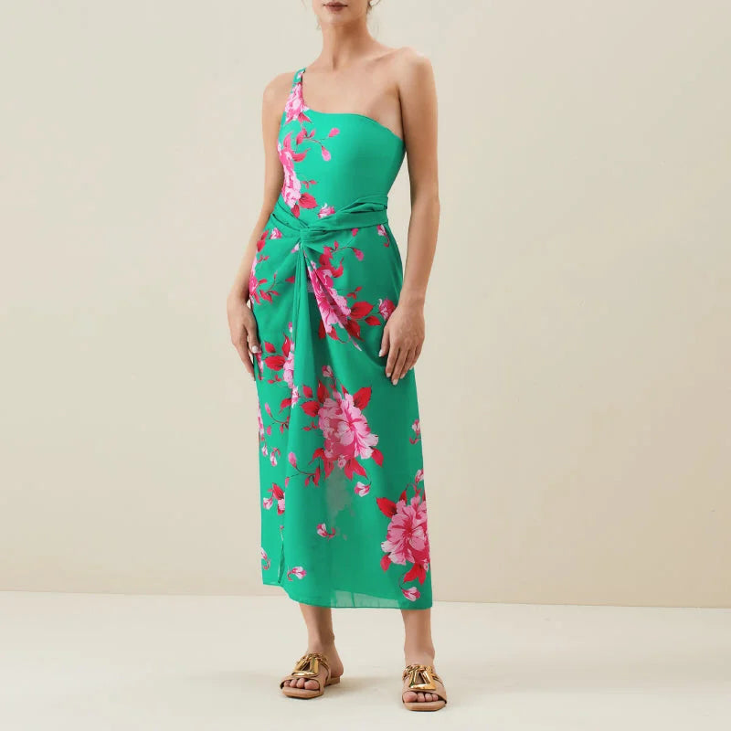 Monokini Floral con Sarong a Juego