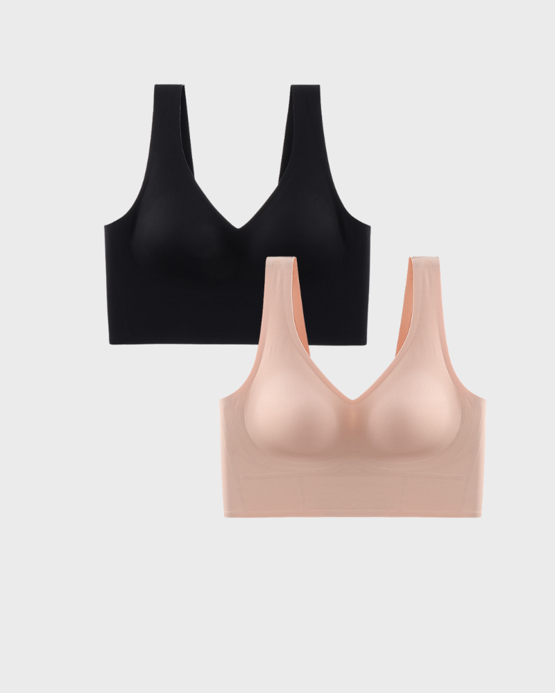 Floralshe® Sujetador Sin Costuras con Escote en Forma de V