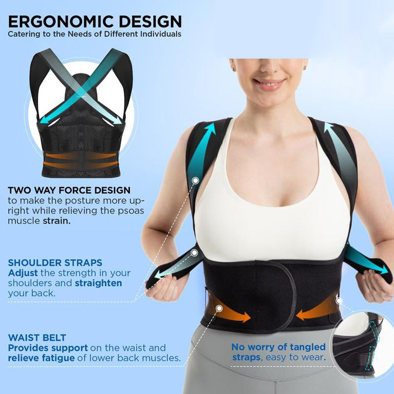 Corrector de Postura Invisible con Soporte de Malla Transpirable para Adultos - Diseño de Espalda Abierta