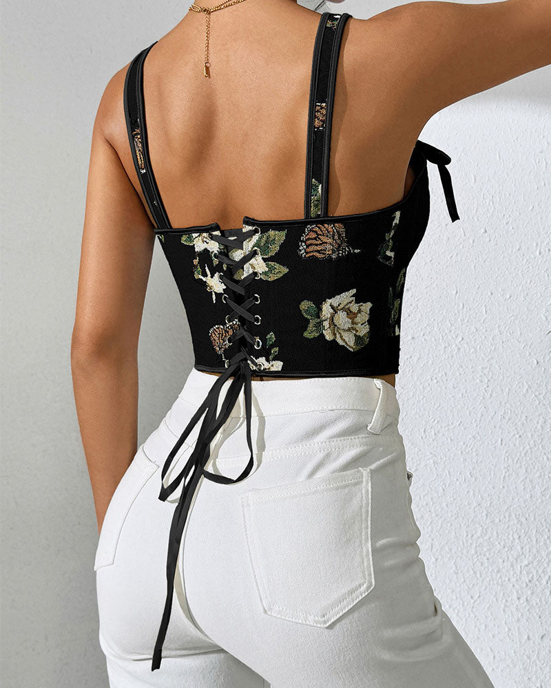 Chaleco Ajustado de Encaje con Lazo Estilo Francés para Mujeres - Cuerpo Modelador Sexy