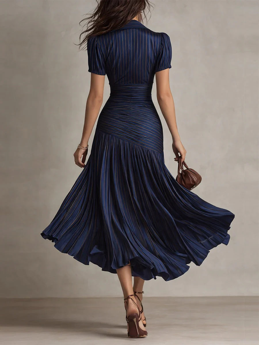 Adriana | Vestido midi a rayas retro