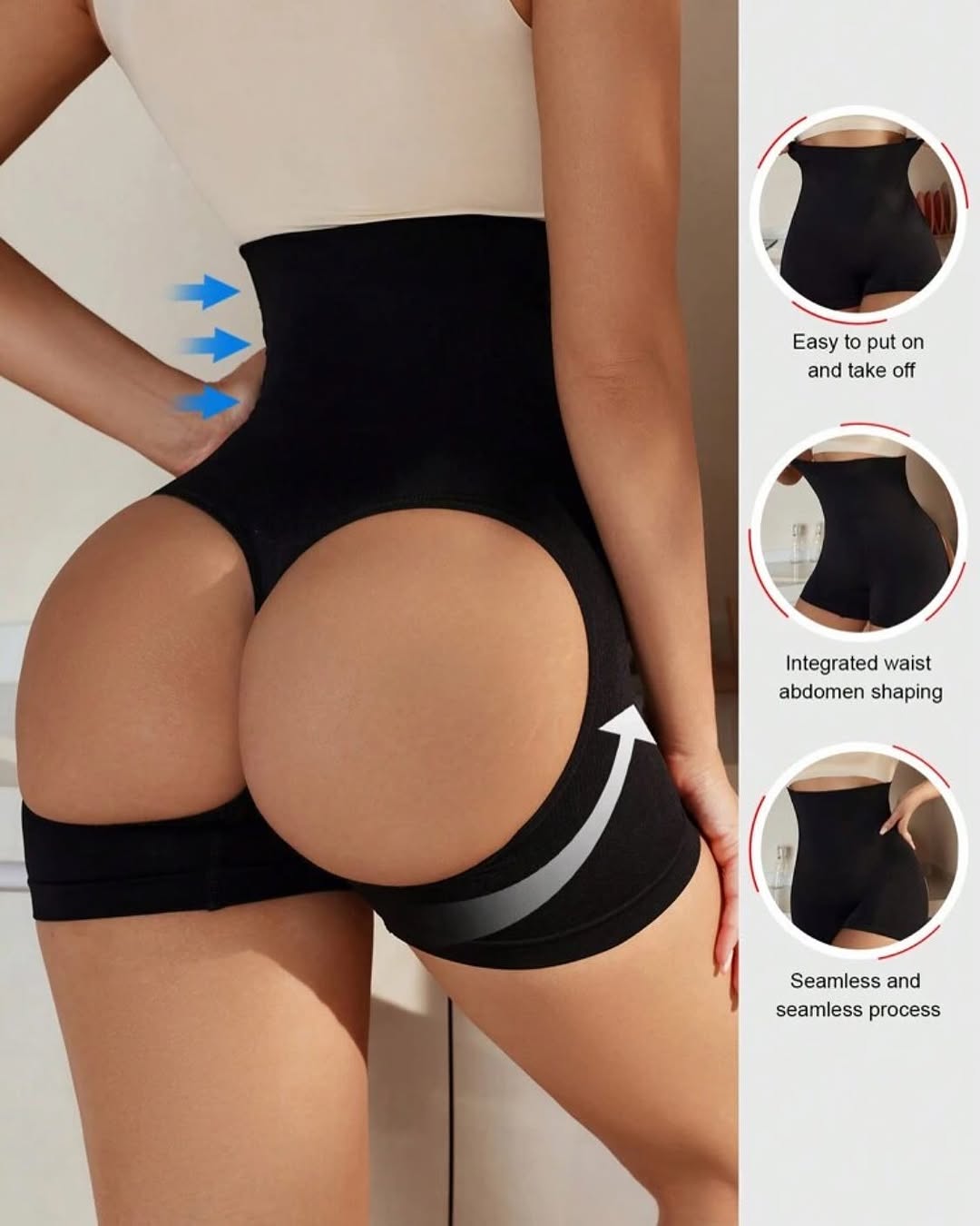 Pantalones Moldeadores de Gran Tamaño Sin Costuras con Cintura Alta para Realzar Caderas y Levantar el Trasero