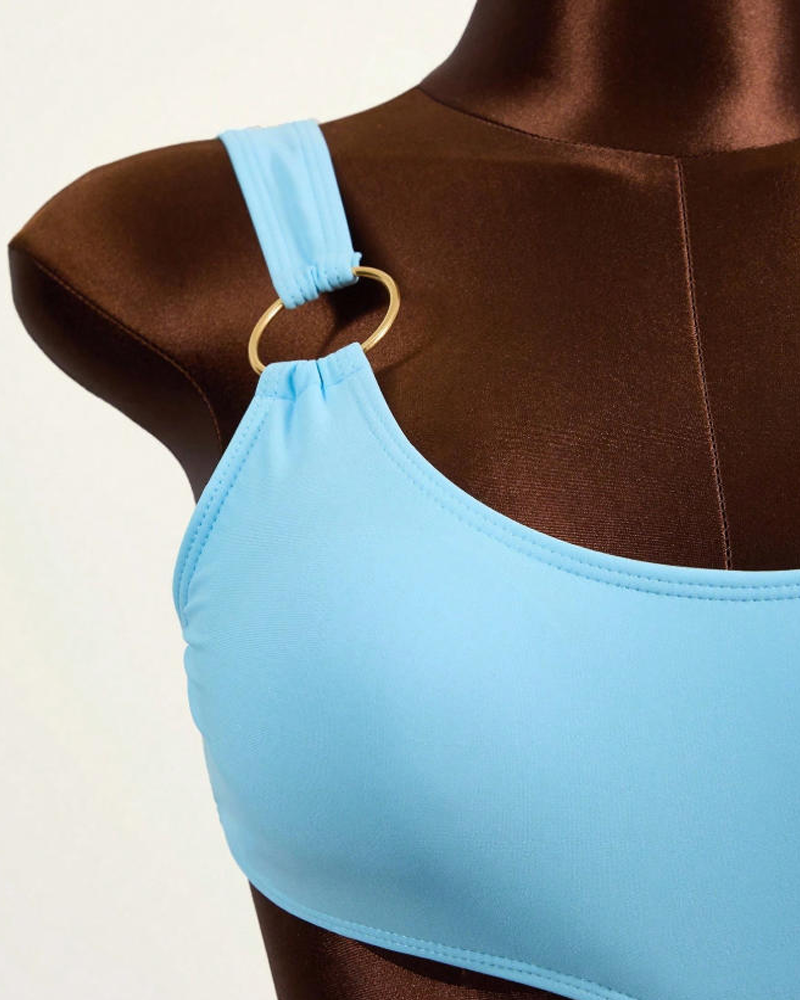 Conjunto de Bikini Transparente Sin Espalda con Cubierta Sexy