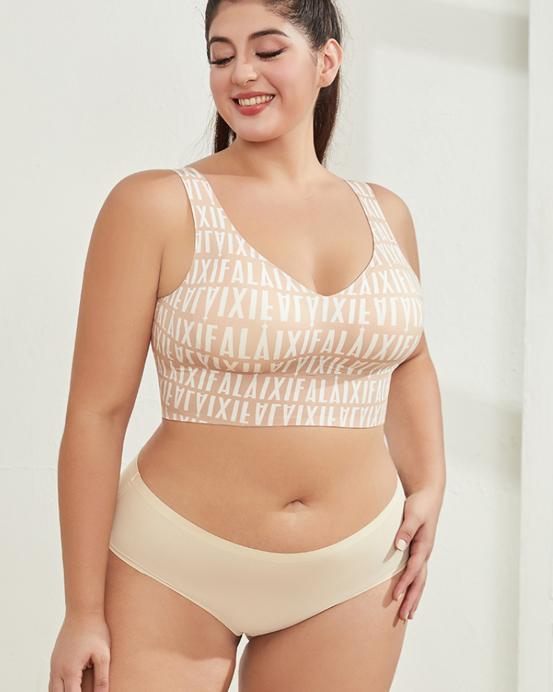 Floralshe® Sujetador Sin Costuras con Escote en Forma de V