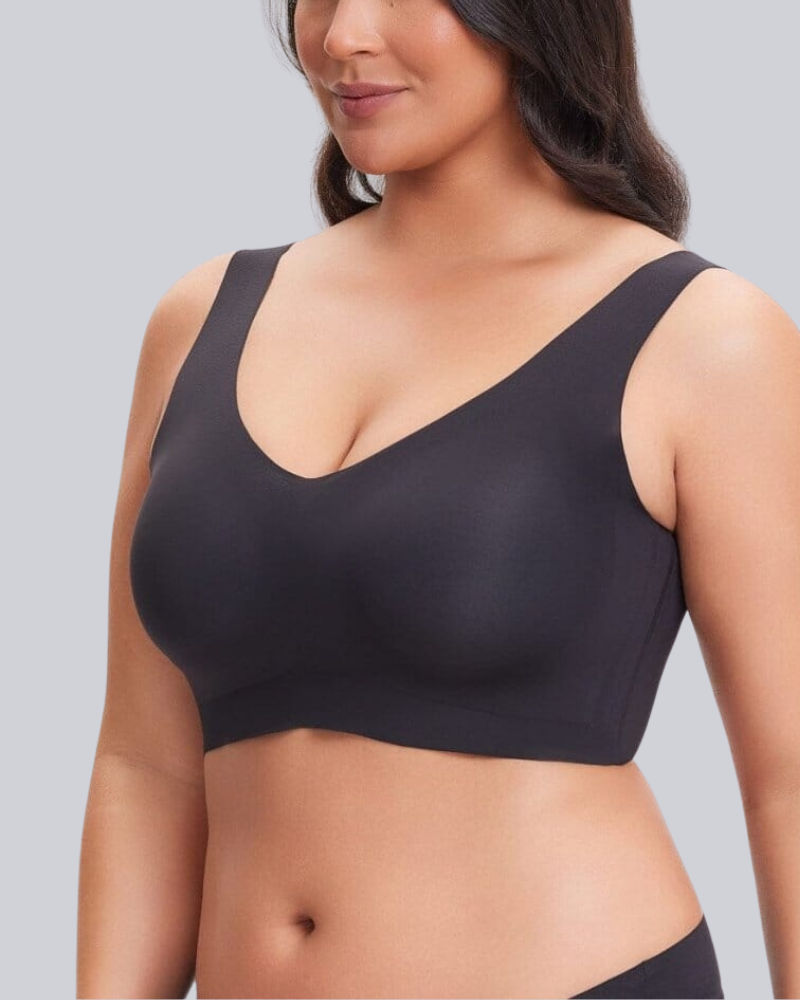 Floralshe® Sujetador Sin Costuras con Escote en Forma de V