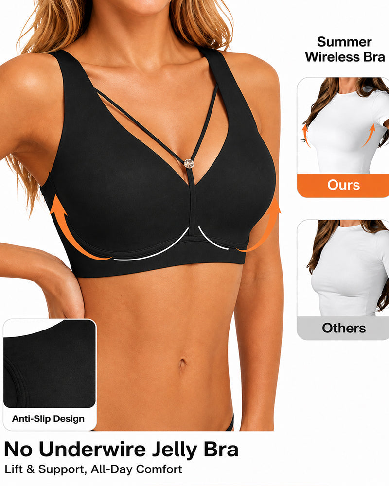 Sujetador Push Up Sin Aros con Escote en V Profundo