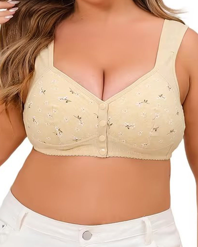 Sostén con Hebilla Frontal Estampada