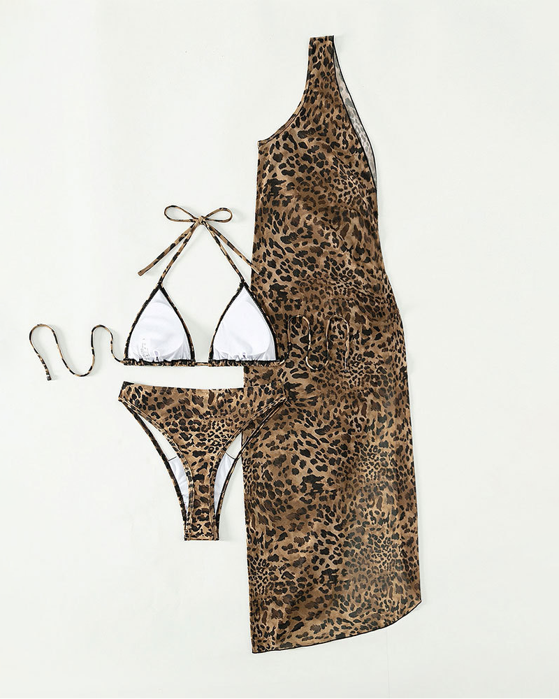 Baño de Malla con Estampado de Leopardo