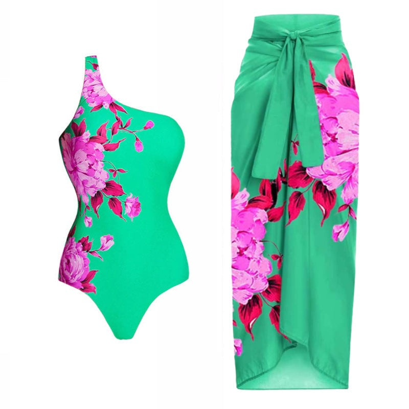 Monokini Floral con Sarong a Juego