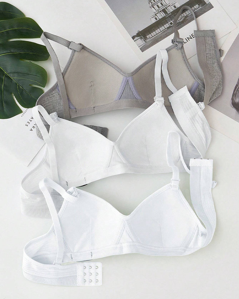 Set de 3 Prendas de Ropa Interior Sin Costuras de Punto Acanalado Duradero