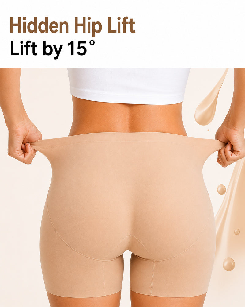 Conjunto de 2 Pantalones Cortos de Cintura Alta Sin Costuras con Control Abdomen y Malla Transpirable