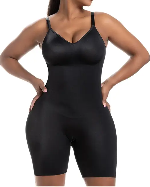 Cuerpo Moldeador Cómodo con Sujetador Integrado y Diseño hasta el Muslo