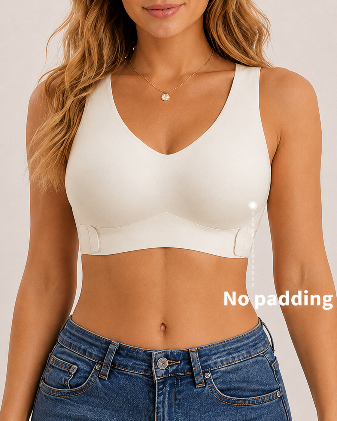 Sujetador Push Up Sin Costuras con Cierre Frontal y Espalda Cruzada