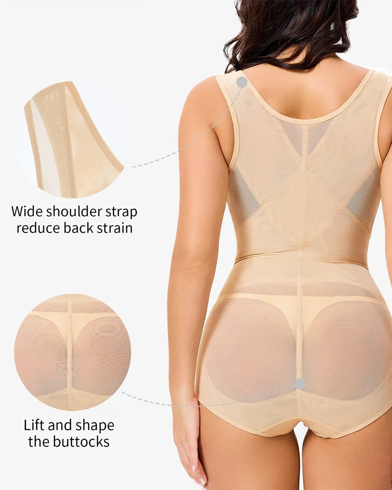 Translucent Mesh Tummy Control Sexy Bodysuit