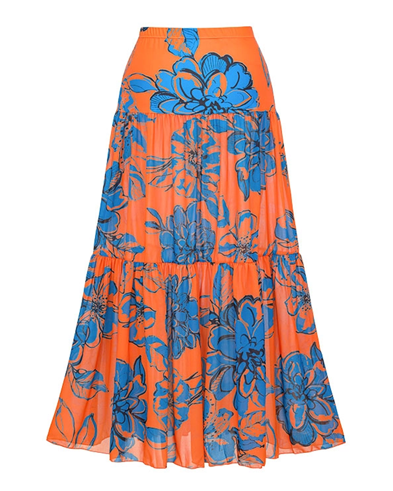 Conjunto de Baño Floral en Estilo Color Block