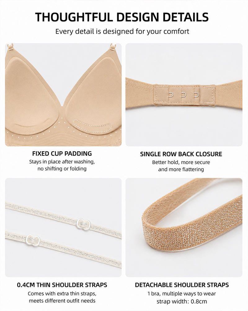 Sostén Invisible Ajustable con Tirantes en V Profundo para Mujer