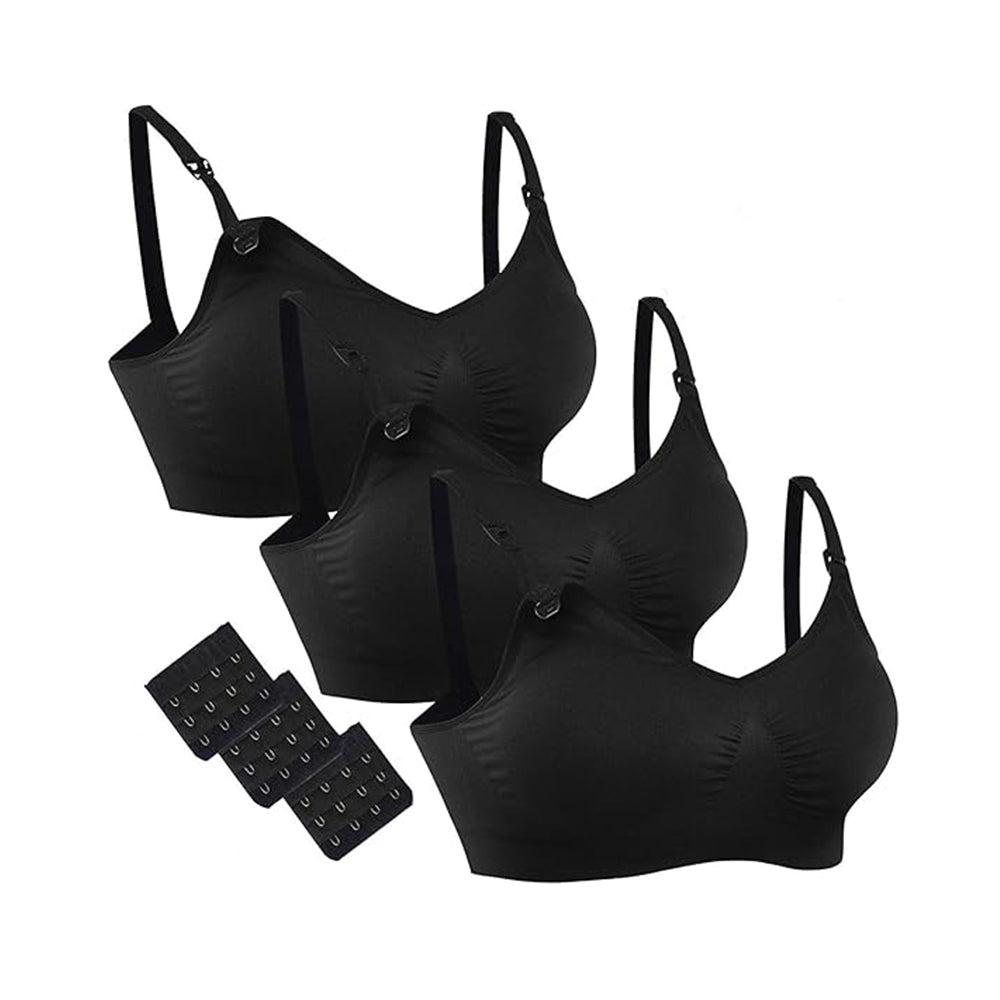 Paquete de 3 o 2 Sujetadores de Maternidad Sin Costuras para Pecho Completo con Extensores y Clips Adicionales