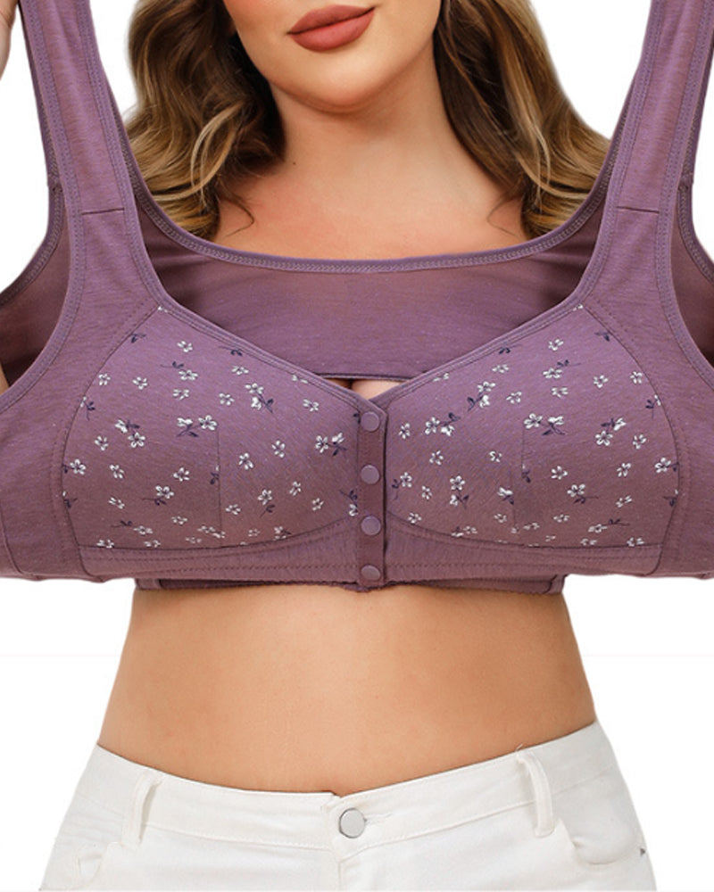 Sostén con Hebilla Frontal Estampada