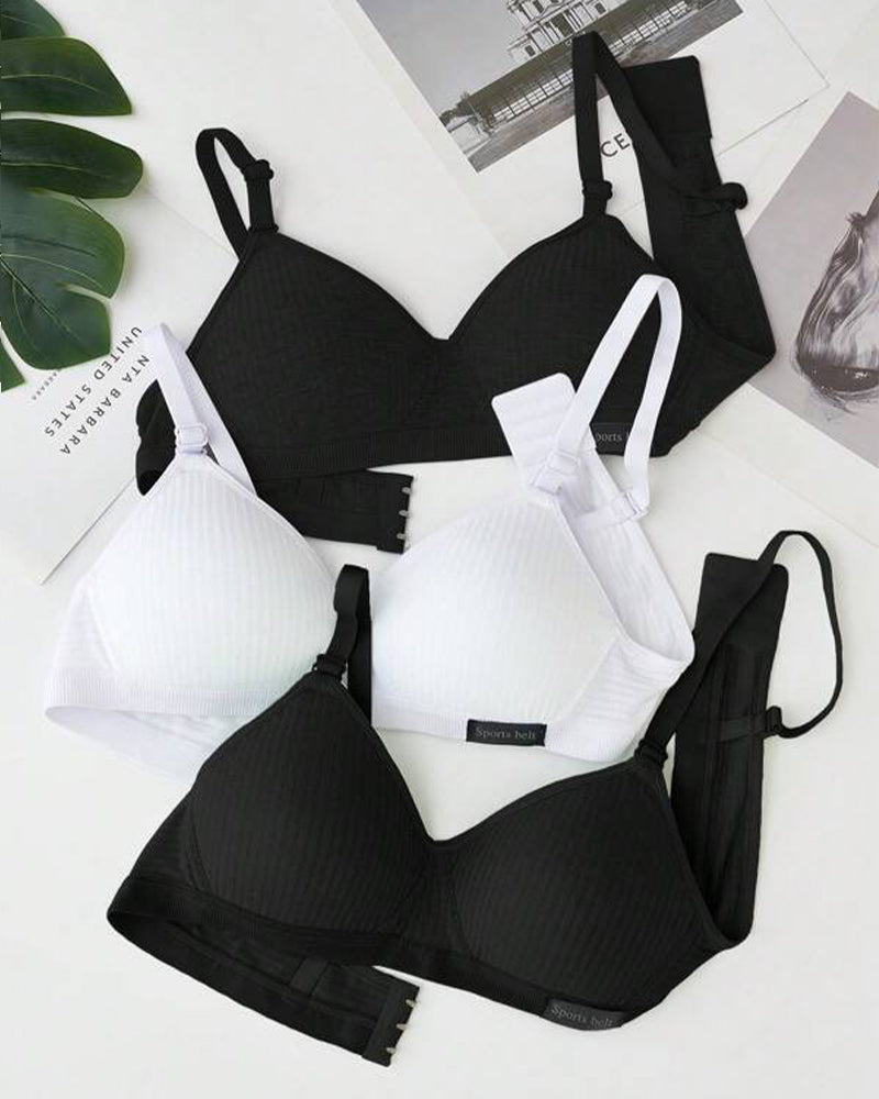 Set de 3 Prendas de Ropa Interior Sin Costuras de Punto Acanalado Duradero