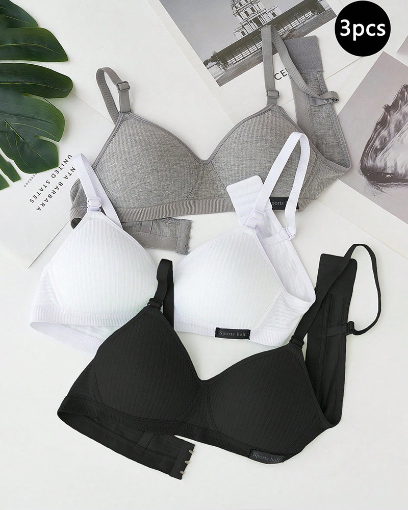 Set de 3 Prendas de Ropa Interior Sin Costuras de Punto Acanalado Duradero