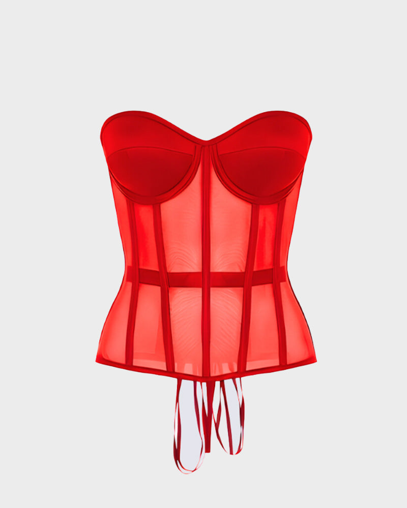 Floralshe® Elegant Mesh Support Push-Up Corset