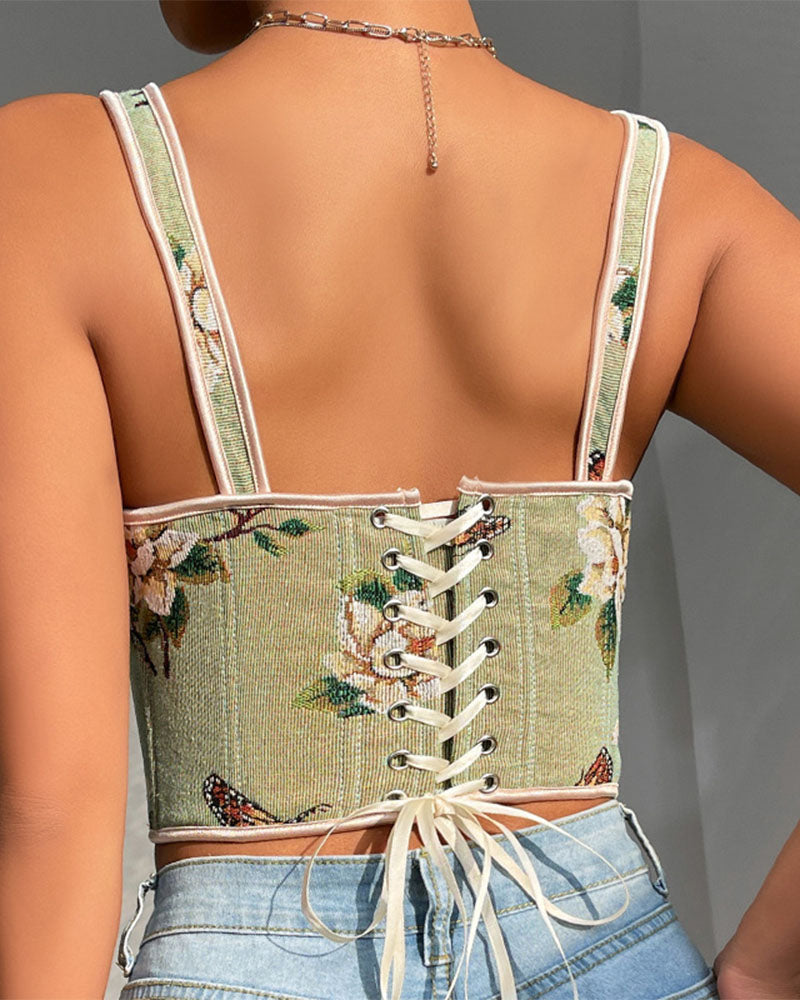Chaleco Ajustado de Encaje con Lazo Estilo Francés para Mujeres - Cuerpo Modelador Sexy