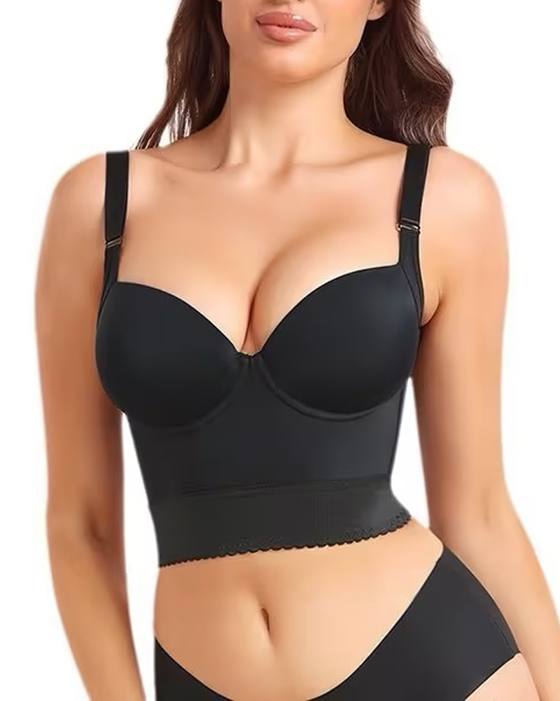Sujetador Longline Push-Up con Faja Integrada