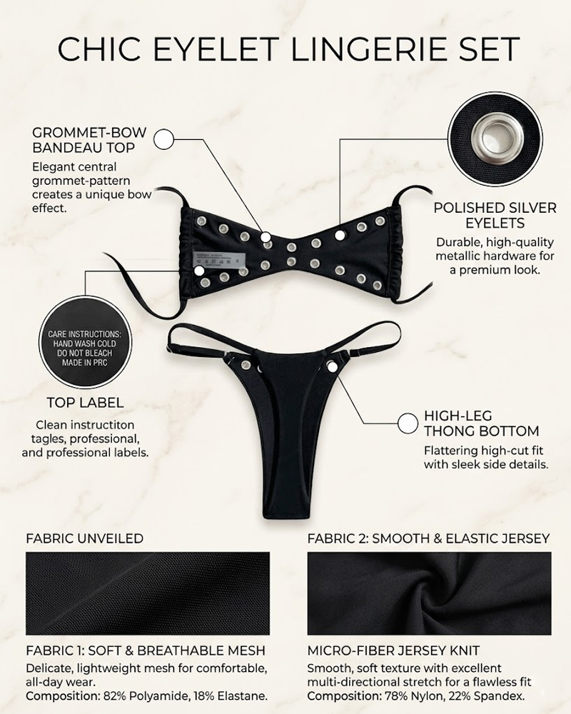 Sexy Mini Bandeau Bikini with Side Ties and Backless Design