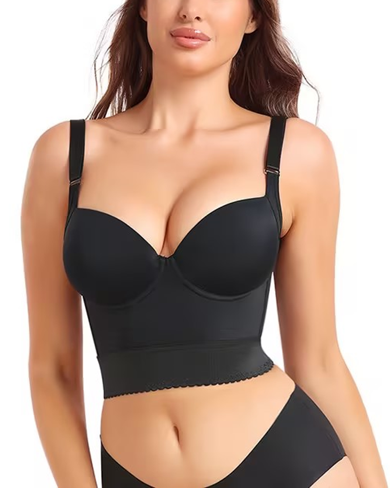 Sujetador Longline Push-Up con Faja Integrada