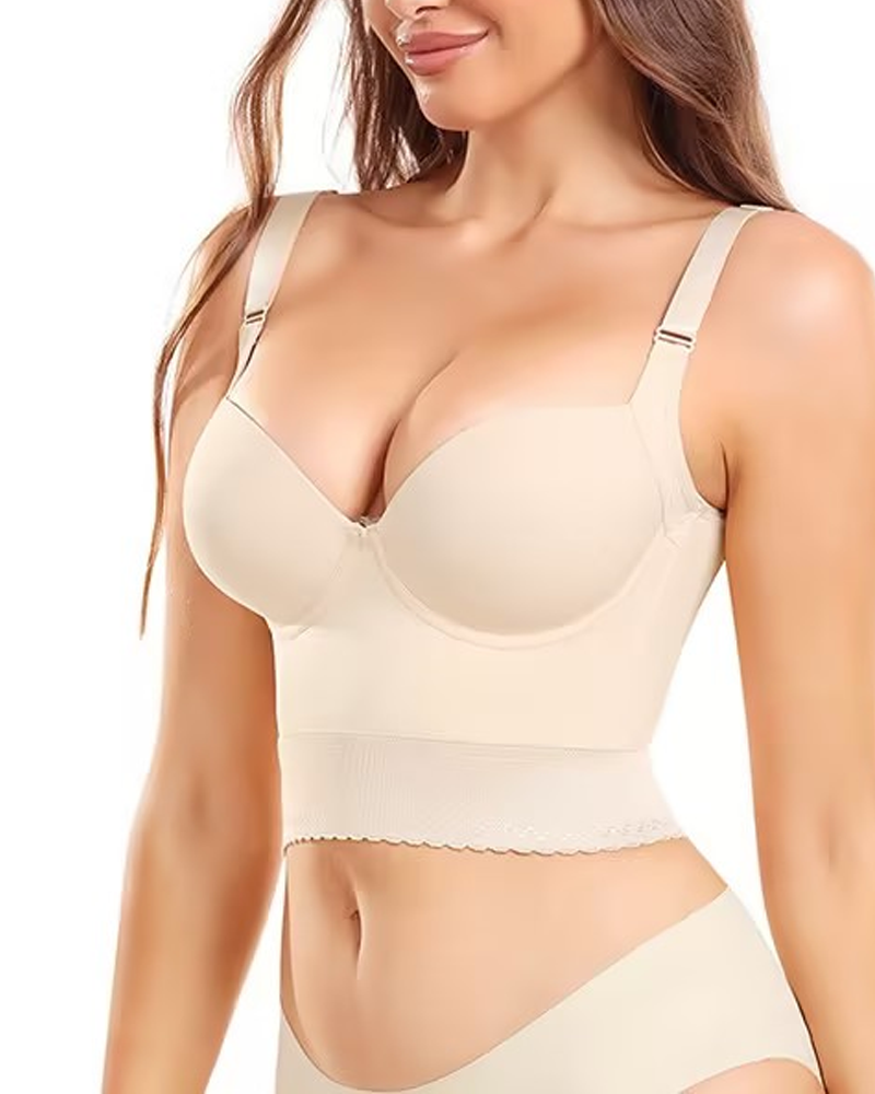 Sujetador Longline Push-Up con Faja Integrada