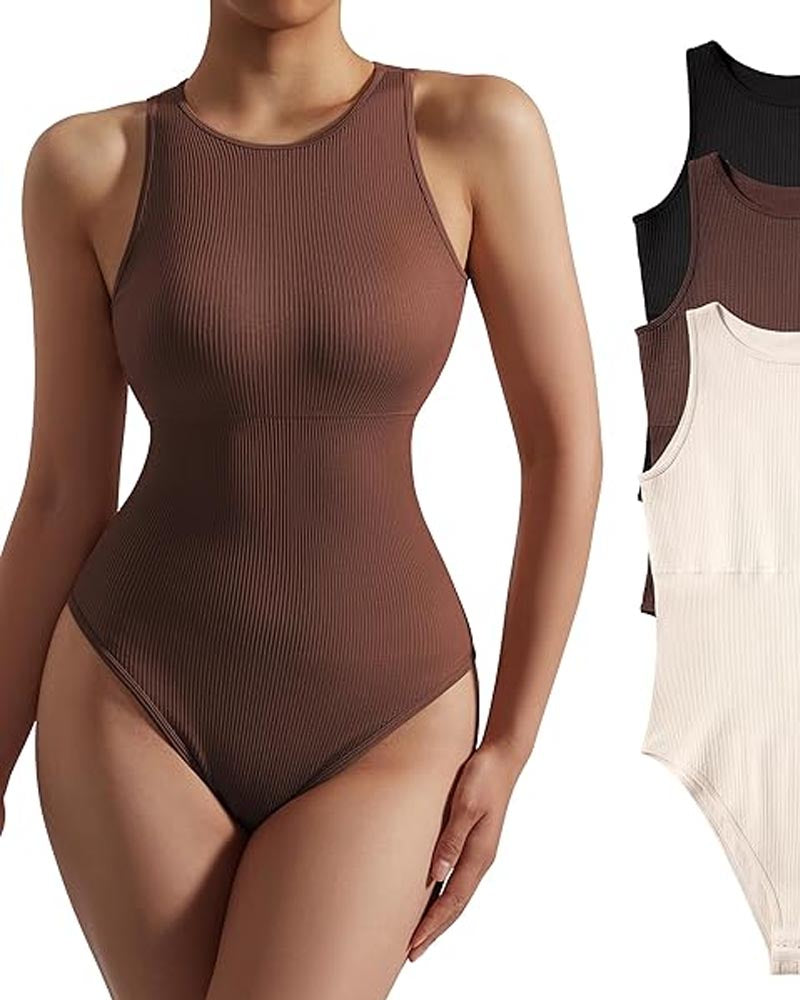 Cuerpo Sin Mangas con Diseño Estriado para Mujeres