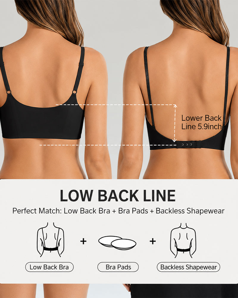 Sostén Invisible Ajustable con Tirantes en V Profundo para Mujer