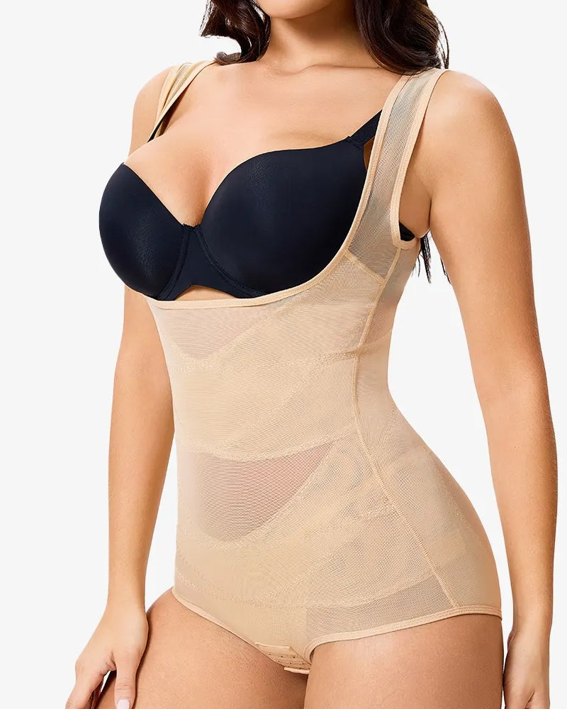 Translucent Mesh Tummy Control Sexy Bodysuit