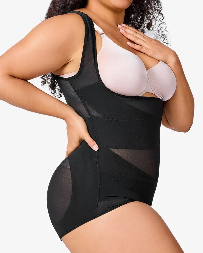 Translucent Mesh Tummy Control Sexy Bodysuit