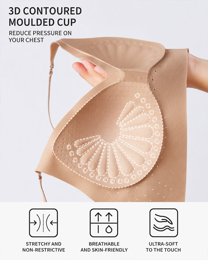Sostén Invisible Ajustable con Tirantes en V Profundo para Mujer