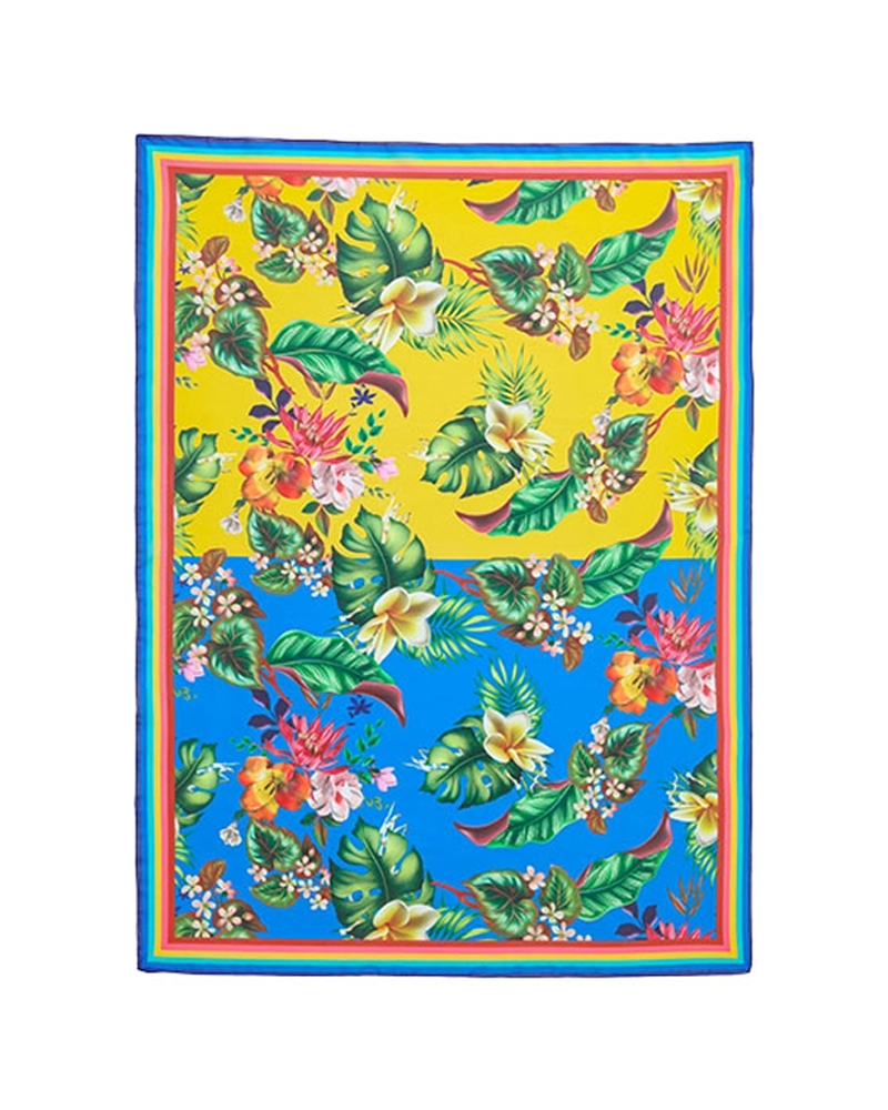 Conjunto de Baño con Estampado de Bloques de Color y Escote en V