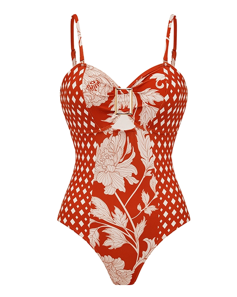 Conjunto de Baño con Corte y Detalles de Flores Rojas