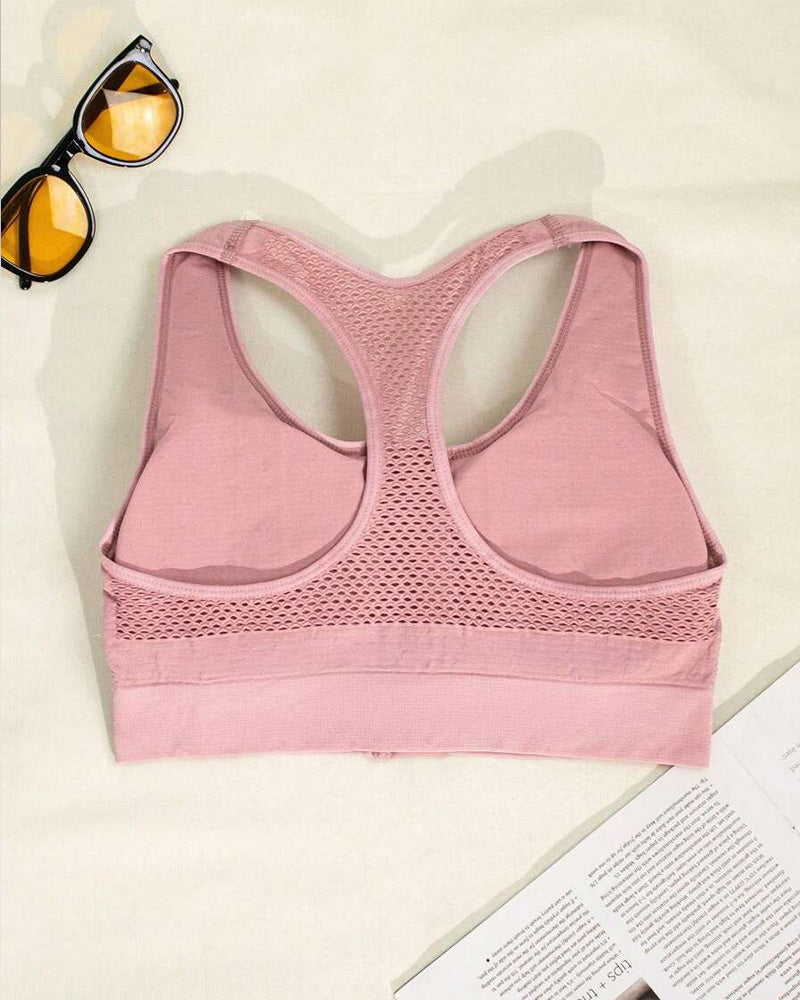 Top Deportivo Elástico Sin Costuras con Cremallera para Mujeres