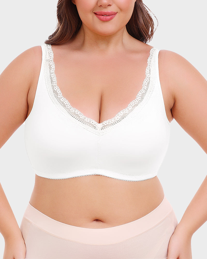 Floralshe® Sujetador Minimizer con Encaje de Cobertura Completa