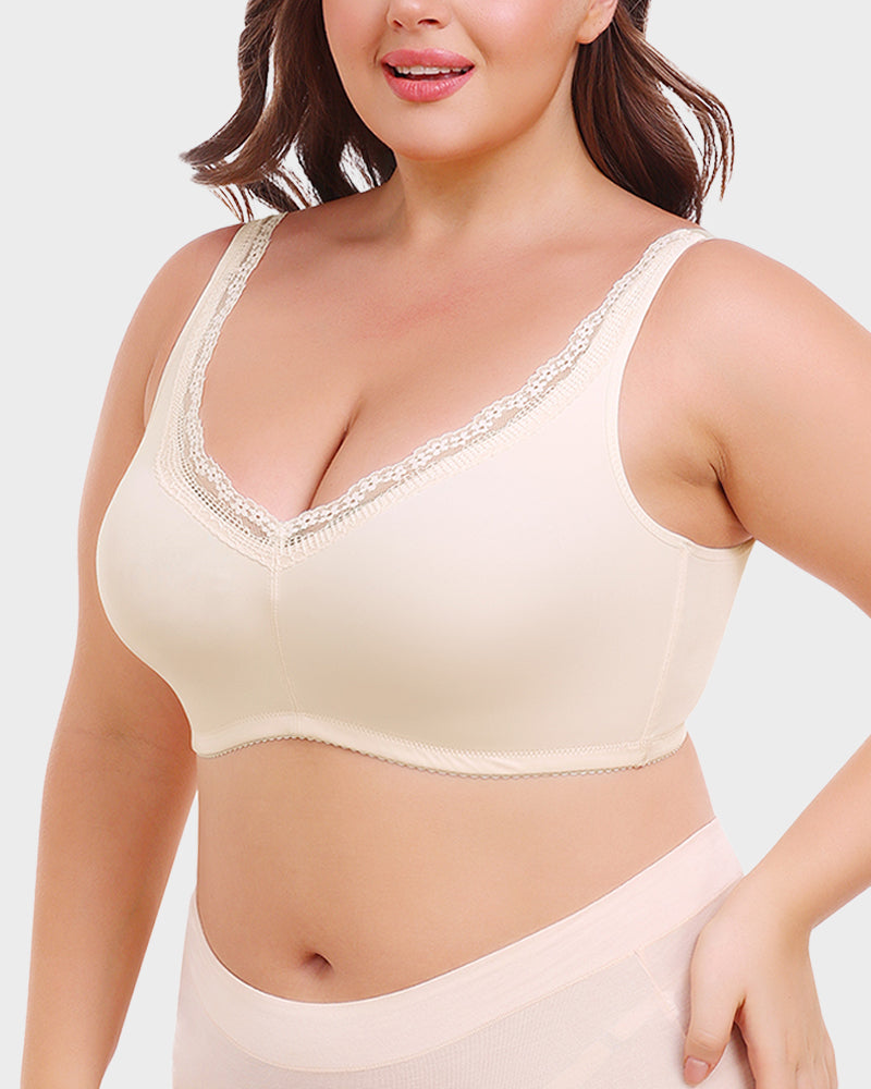 Floralshe® Sujetador Minimizer con Encaje de Cobertura Completa