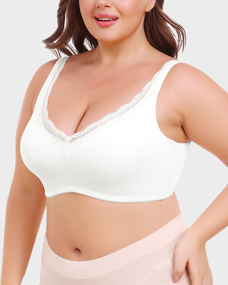 Floralshe® Sujetador Minimizer con Encaje de Cobertura Completa