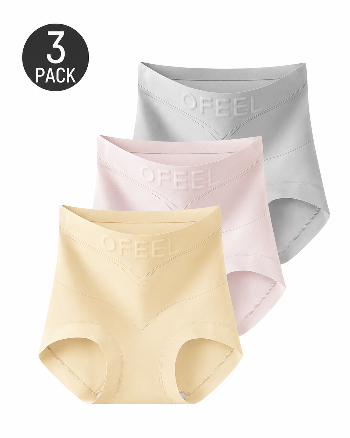 Set de 3 Pantalones Modeladores de Cintura Alta Transpirables y Sin Costuras